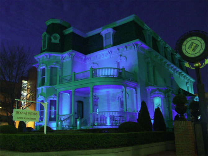 Blue Peabody Mansion for Autism