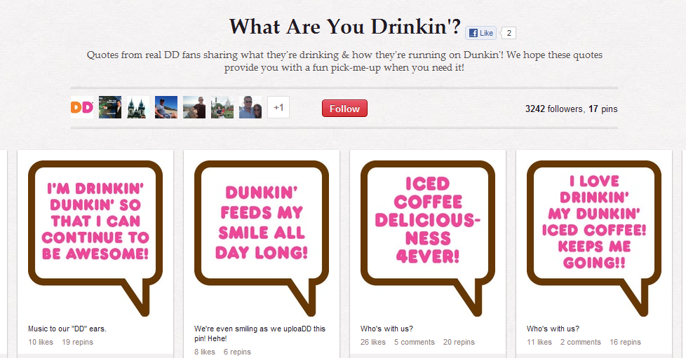 Dunkin Donuts Pinterest Page