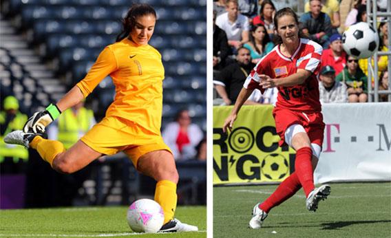 Hope Solo and Brandi Chastain