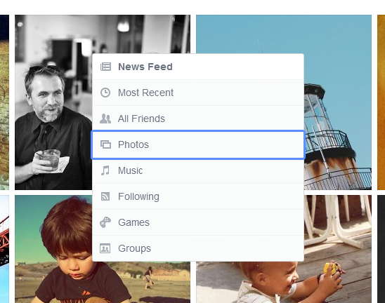 Image of new News Feed option list