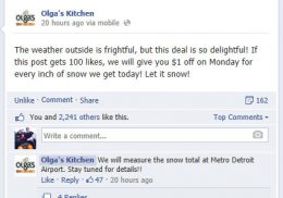 Olga's Kitchen social media promotion