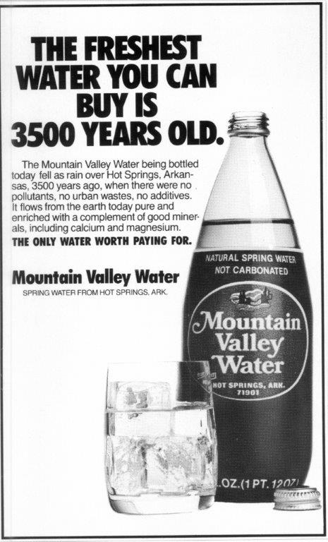 Mountain Valley Water print ad