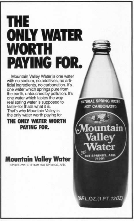 Mountain Valley Water print ad