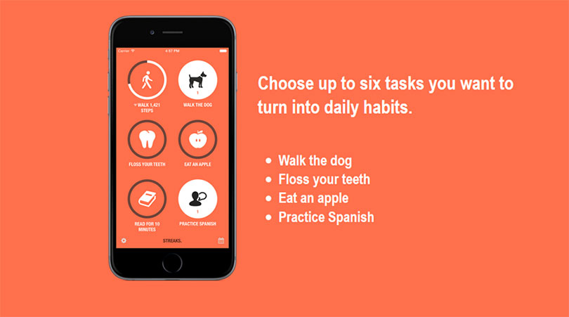 Choose up to six tasks you want to turn into daily habits.