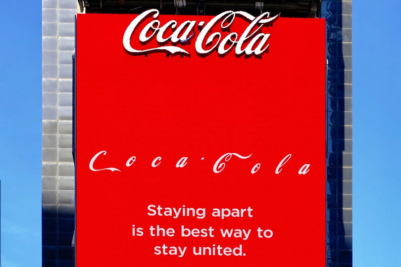 Coca-Cola COVID-19 ad message 