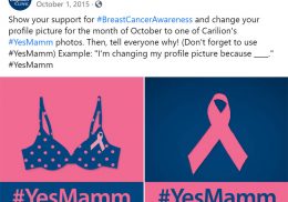 Breast cancer awareness images with #YesMamm