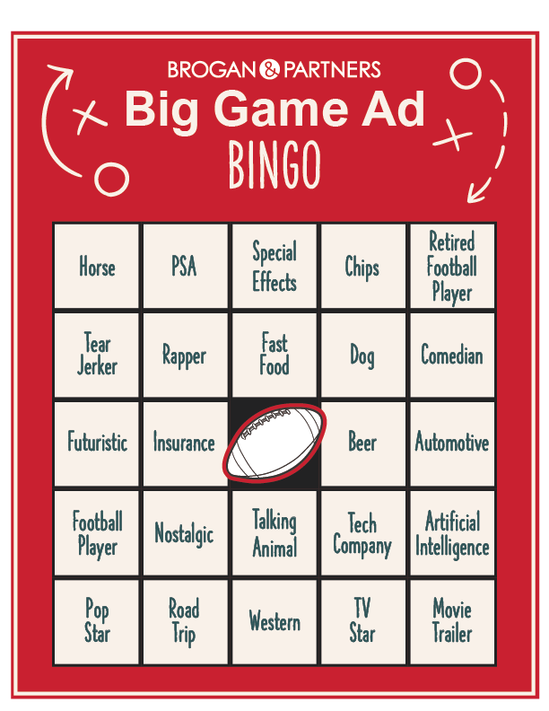 Brogan & Partners Big Game Ad Bingo